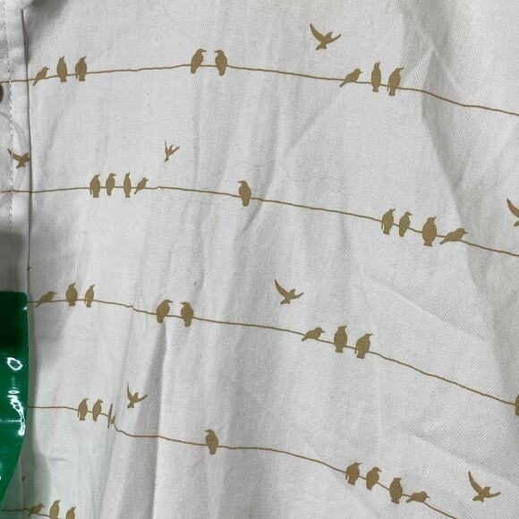 Seapointe Island Classics White Short Sleeve Bird Print Button Up Shirt  XL New - Picture 5 of 10